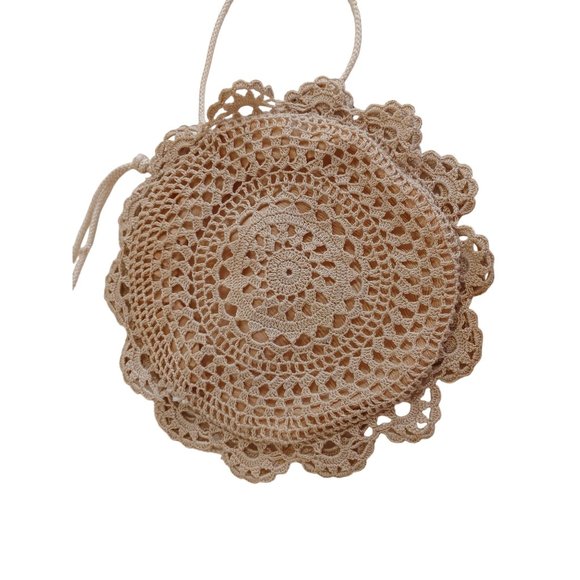 Mister Ernest Crochet 7.5" Evening Bag Shoulder String 17.5" Lined Vtg Hong Kong - Picture 4 of 9